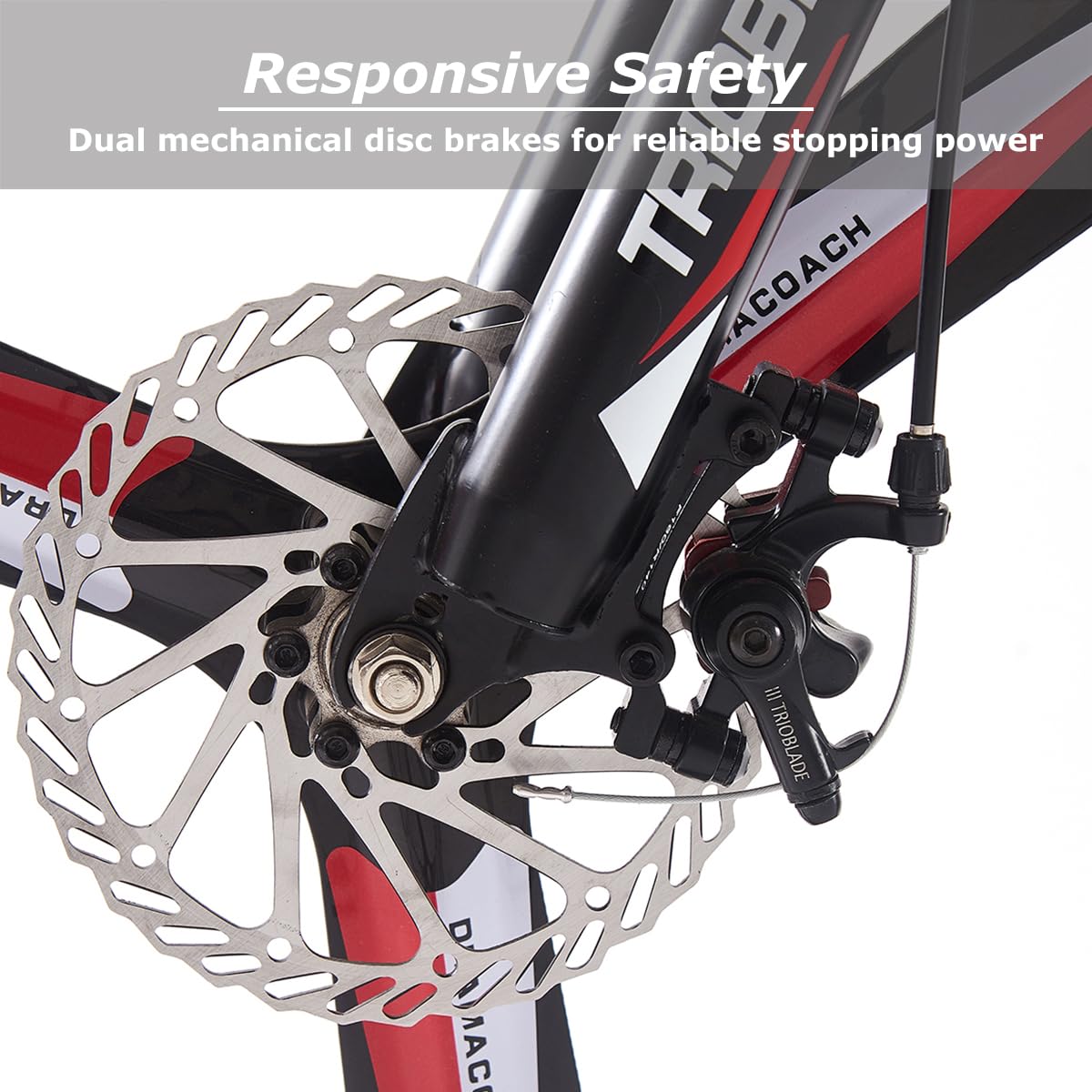 LSBIKE 24 26 27.5In Foldable Mountain Bike Dual Suspension Hardtail Bicycle Men Women Mountain Bike 21 Speed Drivetrain Lightweight Frame Sport Cycling Bike for Adult (Black Red, 27.5inch)