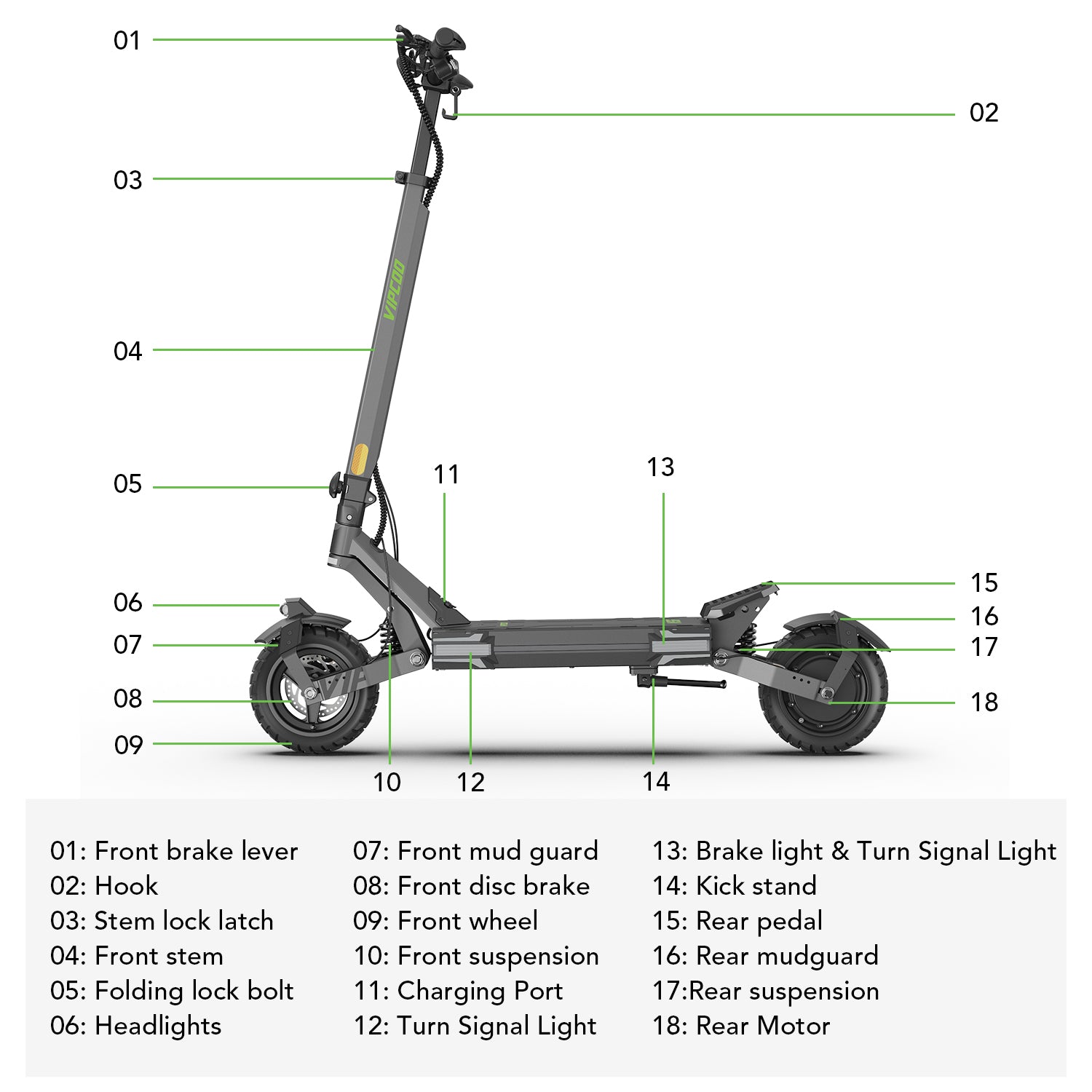 VIPCOO VS6 Electric Scooter | 1000W, 28 mph, 34-Mile Range, NFC Smart Unlock