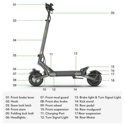 VIPCOO VS6 Electric Scooter | 1000W, 28 mph, 34-Mile Range, NFC Smart Unlock