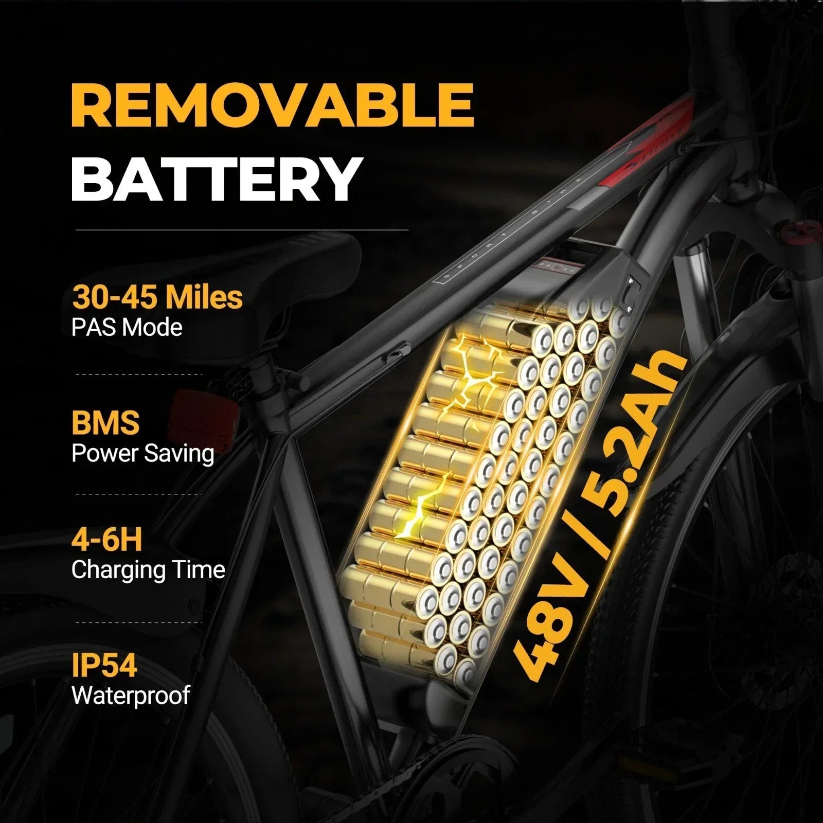 AOVOPRO Electric Bike BK520 for Adults with 250W Brushless Motor, 40Miles 15mph