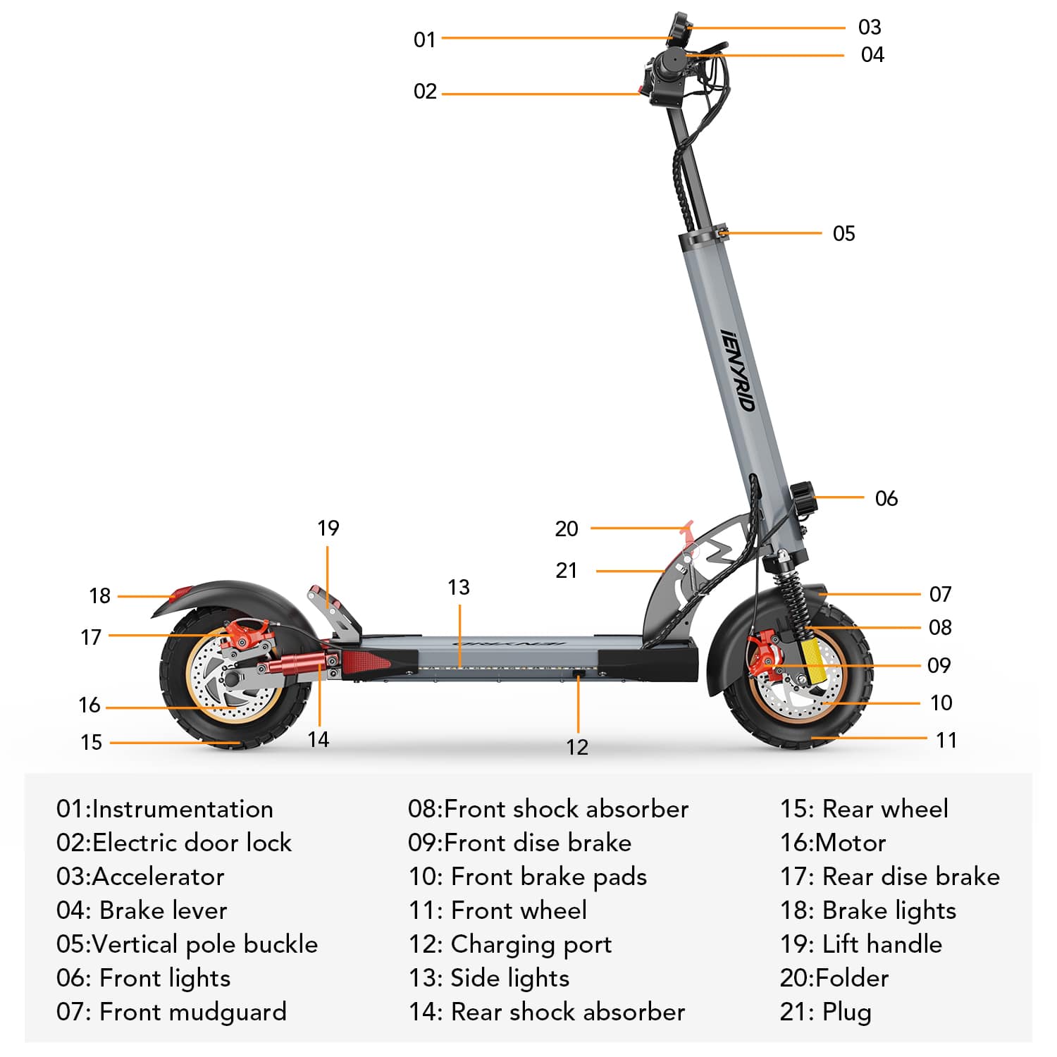 iENYRID A1 Commuter Electric Scooter | 800W, 28 mph, 20 Mile Range