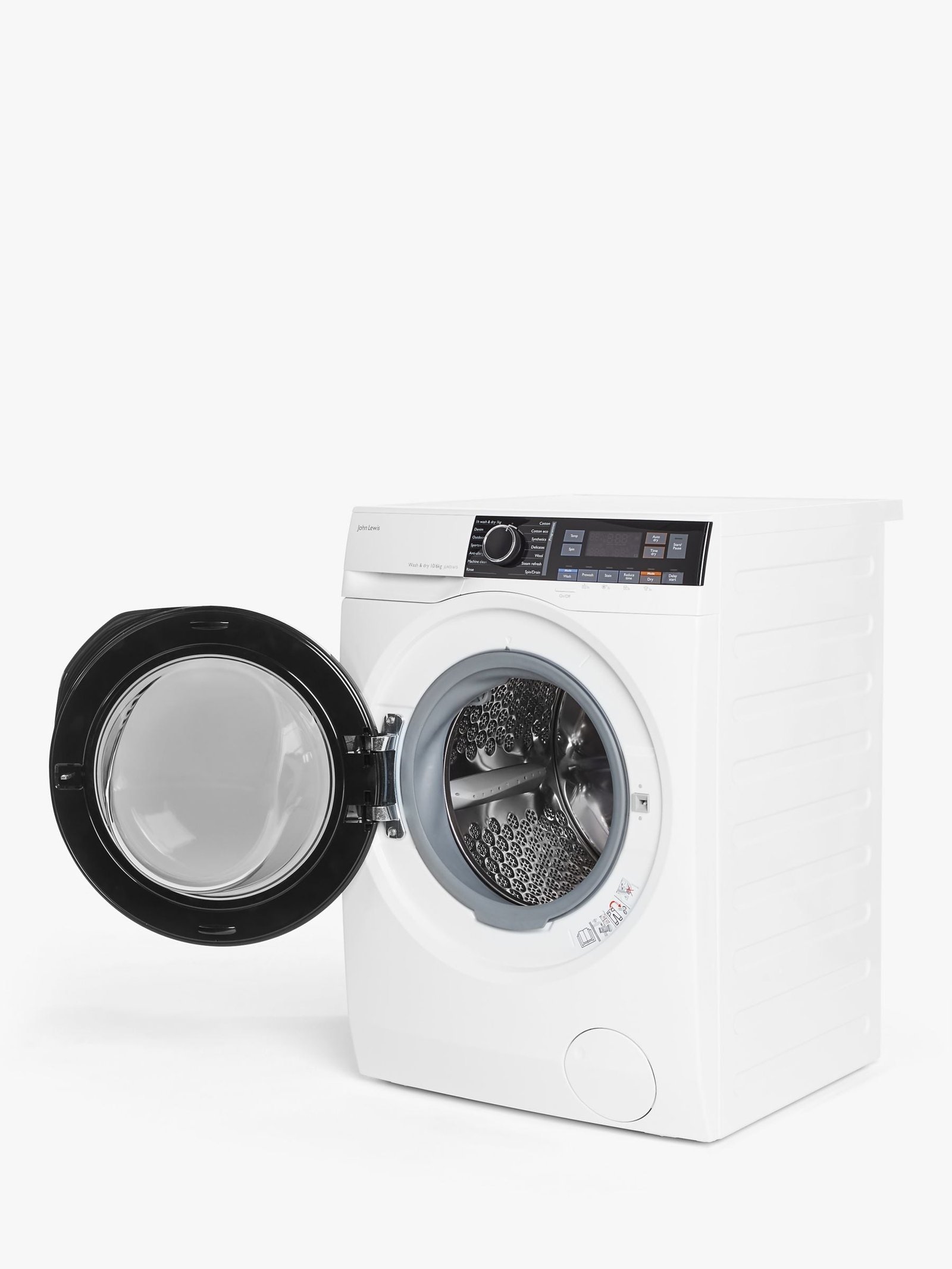 John Lewis JLWD1615 Freestanding Washer Dryer, 10kg/6kg Load, 1600rpm Spin, White - Image 6