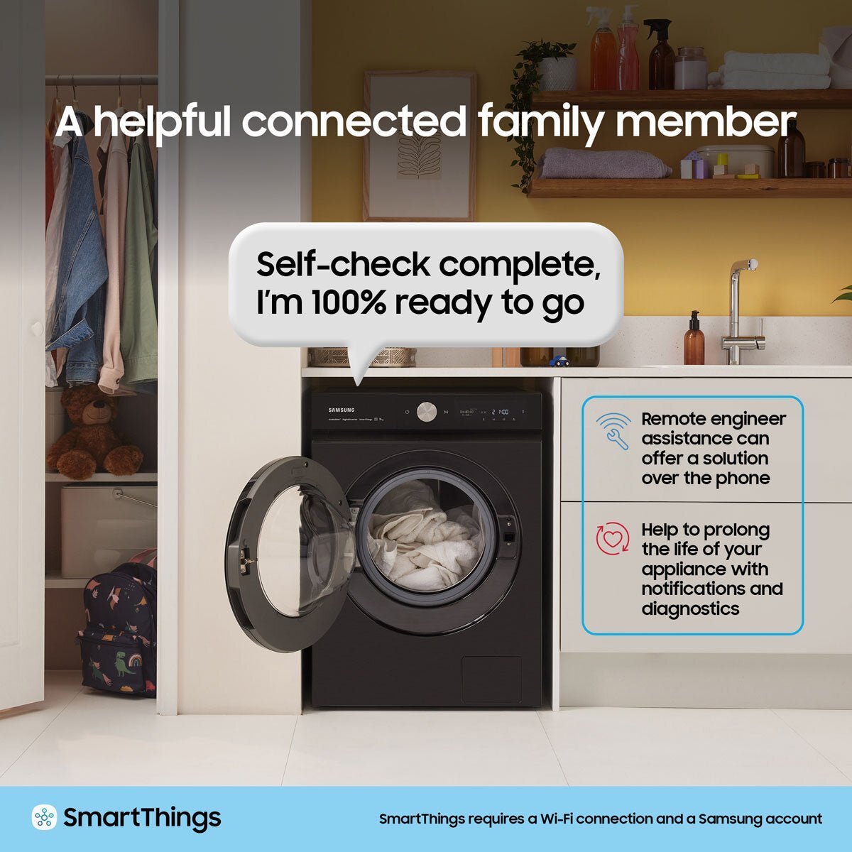 Samsung WD11DG5B15BBEU 11/6kg Washer Dryer, E Rated in Black - Image 8