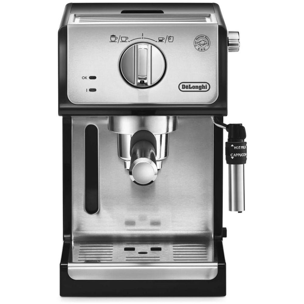 DeLonghi ECP35.31 Compact Manual Espresso Pump Coffee Machine Black and Silver - Image 3
