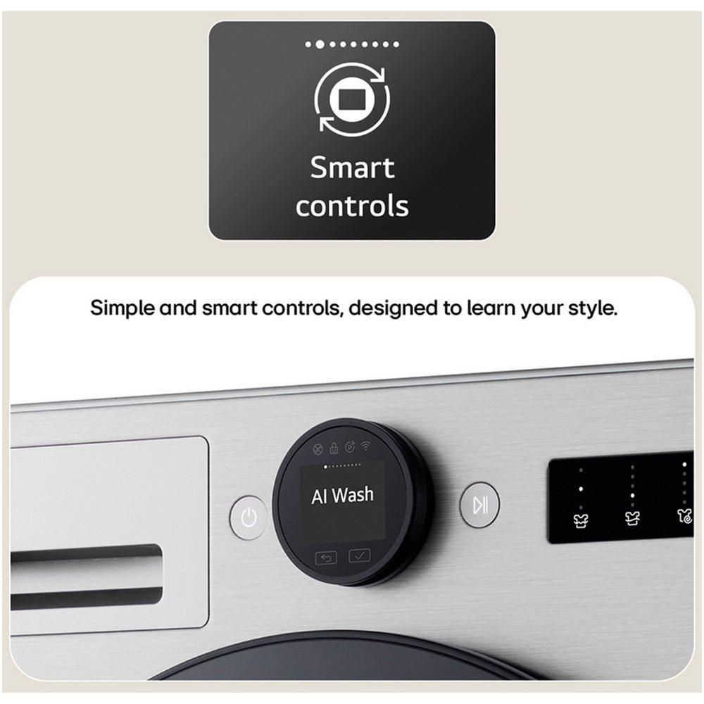 LG F4X7009TBB 9kg 1400 Spin AI Direct Drive Freestanding Washing Machine Black - Image 7
