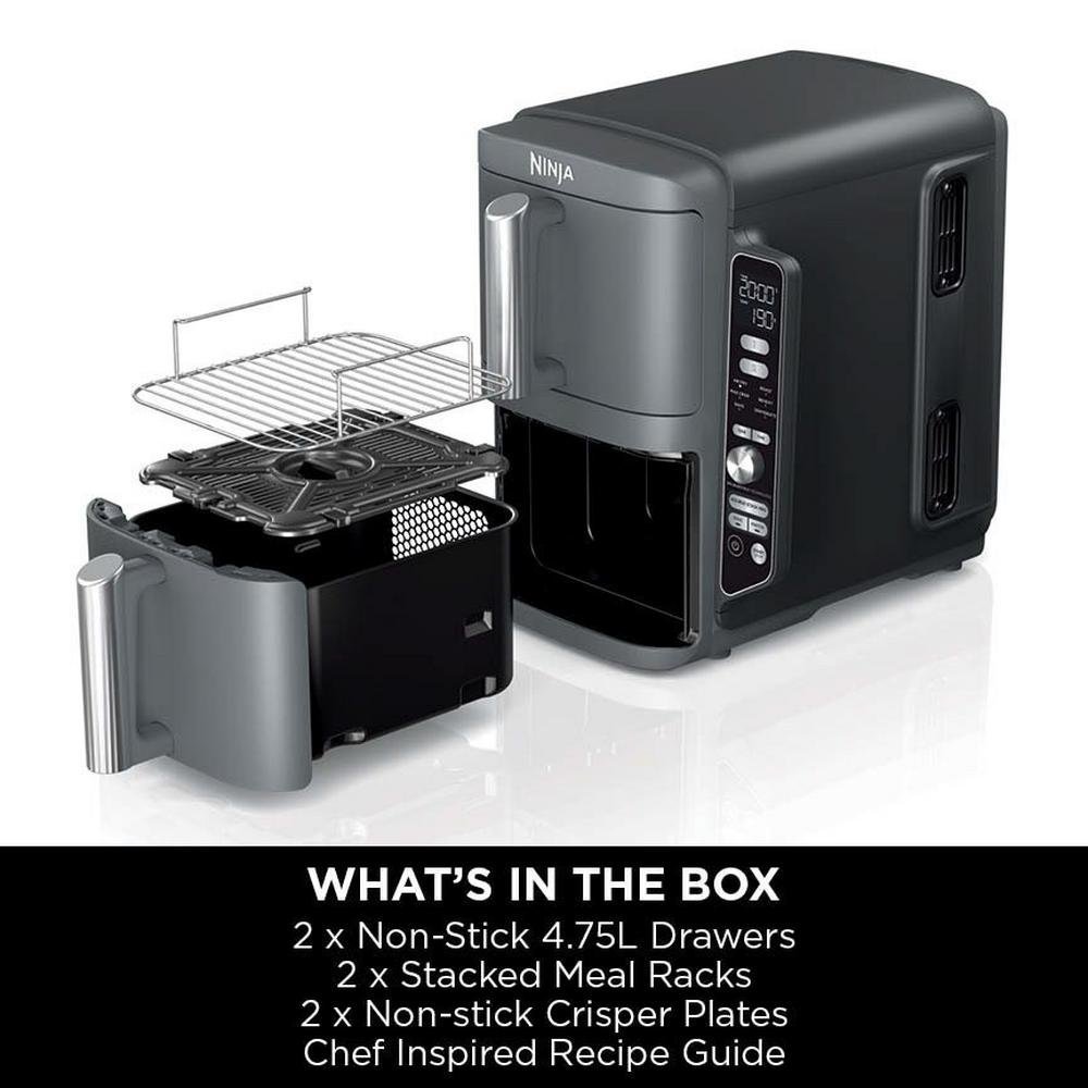 Ninja Double Stack XL 2-Drawer 9.5L Air Fryer Grey SL400UK - Image 2