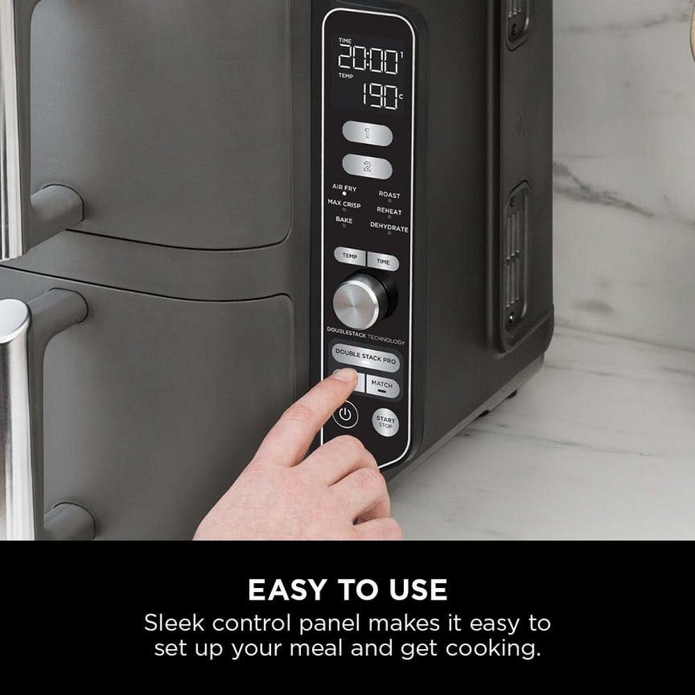 Ninja Double Stack XL 2-Drawer 9.5L Air Fryer Grey SL400UK - Image 4