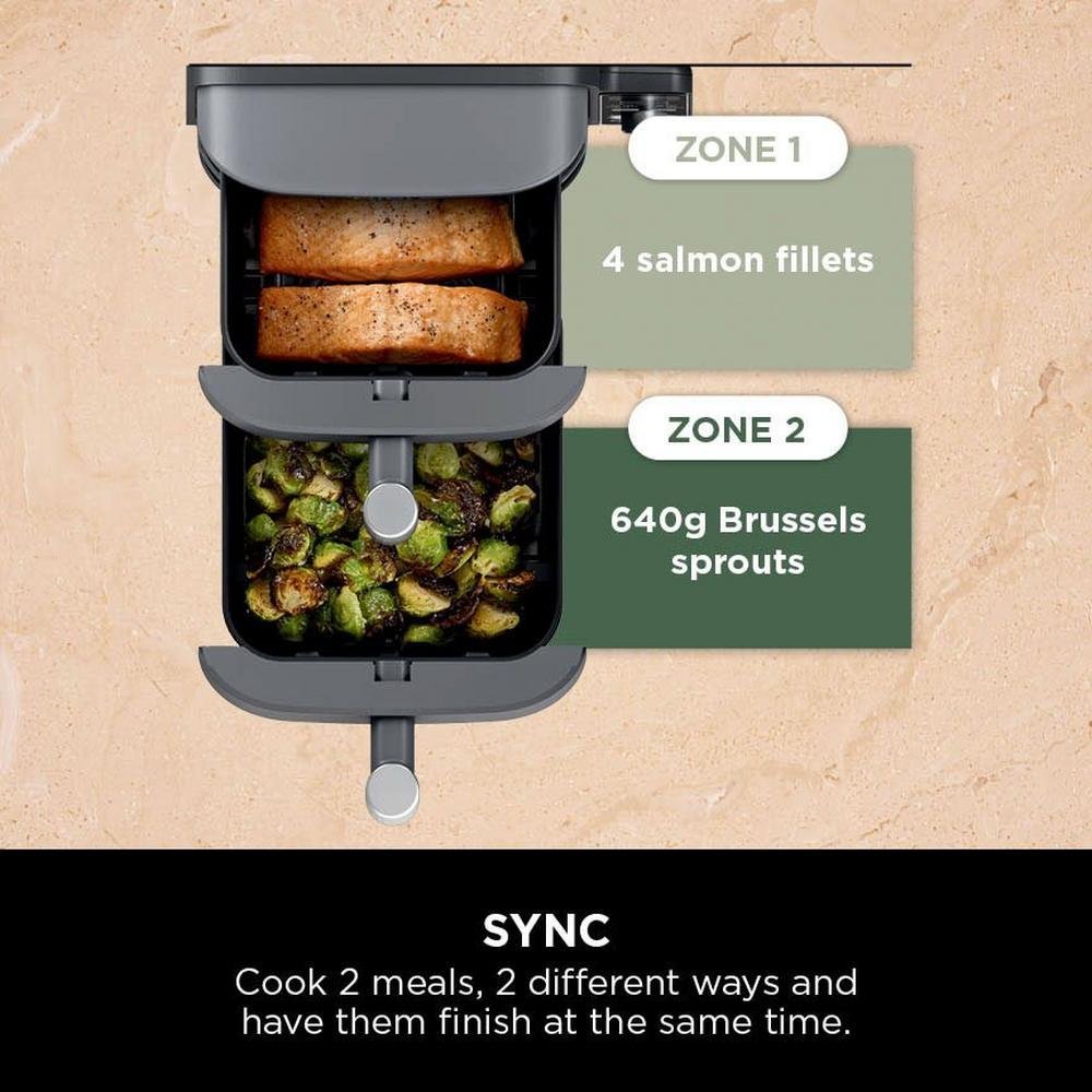Ninja Double Stack XL 2-Drawer 9.5L Air Fryer Grey SL400UK - Image 9