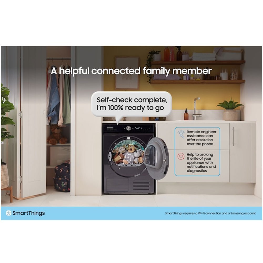 Samsung Series 9 DV90F09F4SU1 with AI Home 9kg Heat Pump Tumble Dryer Dark Steel - Image 2